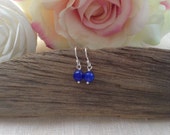 Sterling Silver and Sapphire Earrings. September Birthday. Natural Gemstone Earrings