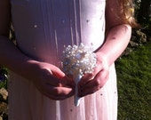 Button Bouquet - Ivory Bridesmaid Posy . Flower Girl Posy. Small Wedding Posy