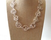 Silver Wire Freeform Necklace. Chunky Statement Necklace. Handmade Necklace