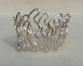 Silver Ripple Cuff. Silver Wire Bracelet. Cuff Bracelet. Silver Bracelet