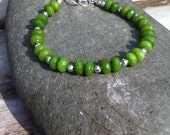 Faceted Peridot and Sterling Silver Bracelet. Gemstone Bracelet. Birthstone Jewellery