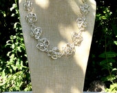 Silver Wire Freeform Necklace. Chunky Statement Necklace. Adjustable Handmade Necklace