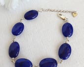 Sapphire Bracelet, Sapphire and Sterling Silver Bracelet. September Birthday. Birthstone Bracelet. Blue Gemstone Bracelet