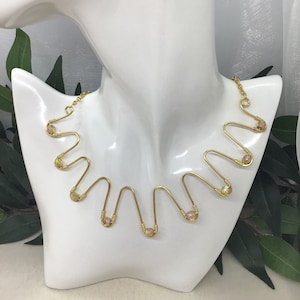 Handmade Gold Wire Crystal Necklace: Statement Jewellery