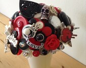 Rockabilly Button Bouquet. Keepsake Bouquet Alternative Bouquet. Allergy Free Bouquet