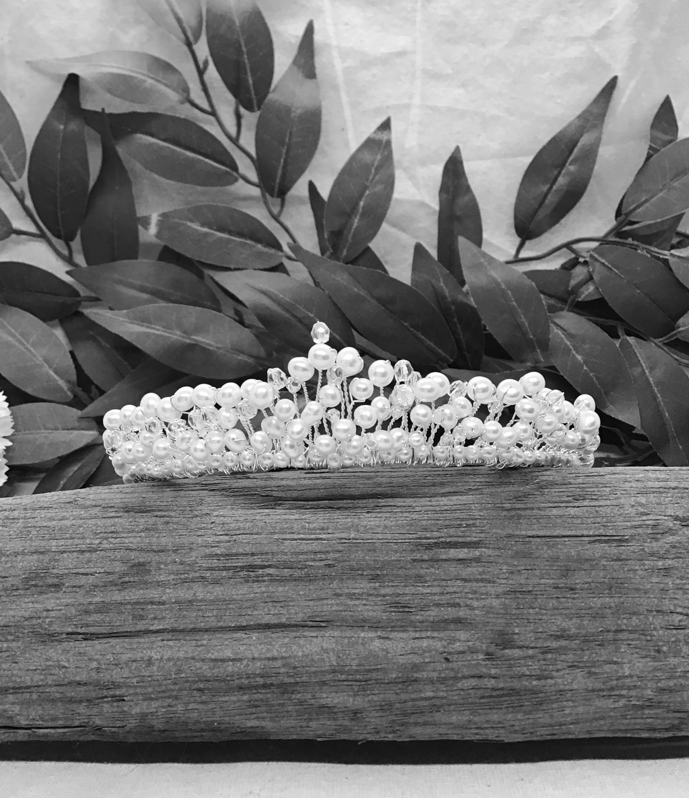 Freshwater Pearl and Crystal Tiara. Classic Pearl Tiara. Etsy UK