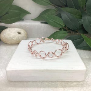 Handmade Rose Gold Plated Circle Bracelet: Minimalist Wire Jewellery