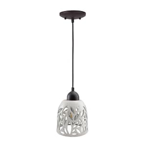 Ceramic Handmade White Leaf Pendant Light