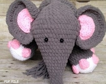 Crochet Elephant Pattern/Crochet Pattern/Blanket Yarn/Amigurumi/Elephant/Stuffed Elephant/Crochet Stuffed Animal/Amigurumi Pattern