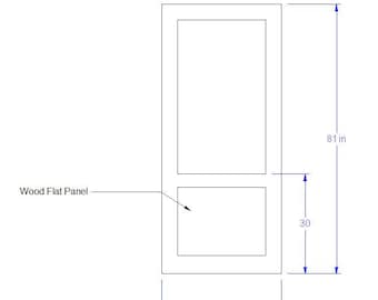 Cfasano Custom Wood Flat Panel Single Door - 36" x 81" w/ 30" Midrail