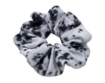 The DÈJÀ MOO Scrunchie | Handmade Cow Print Knit Hair Tie