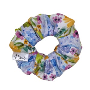 THE FLEUR Hair Scrunchie l Floral Hair Tie l  Floral Scrunchie l Flower Scrunchie l Spring Scrunchie | Gifts for Her | Gifts Under 10