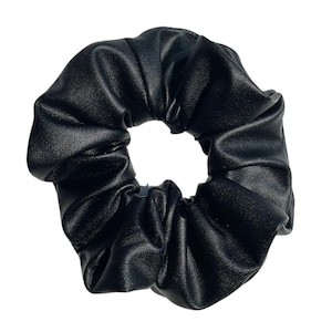 THE JOHNNIE Hair Scrunchie l Black Leather Scrunchie l Black Hair Tie l LBD Scrunchie l Little Black Dress Scrunchie | Hair | Gifts for Her