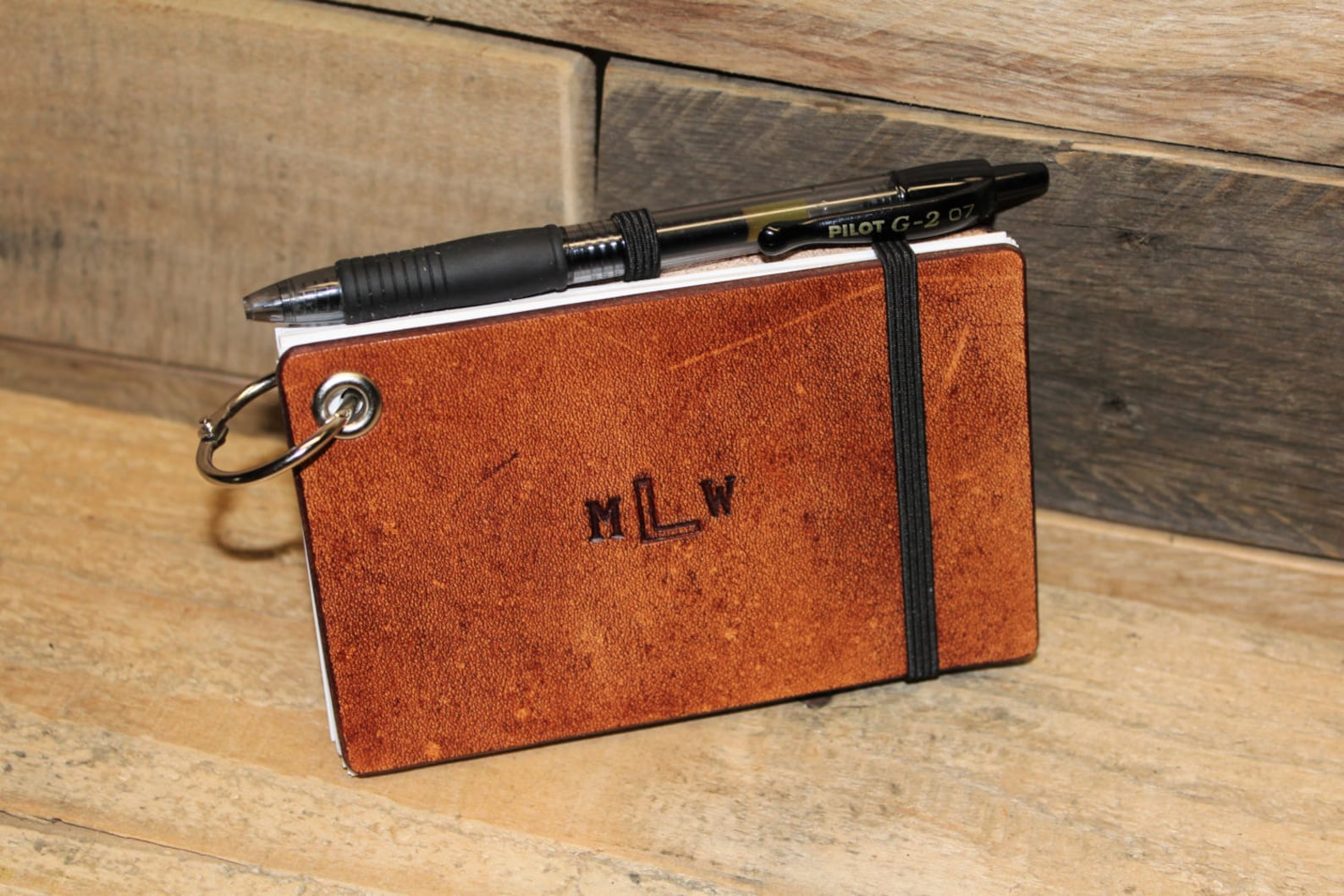 Monogrammed Leather Index Card Holder 3 X 5 Index Etsy