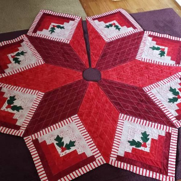 Log Tree Cabin Tree Skirt Etsy