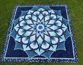 Carnival Flower queen quilt top ready to ship