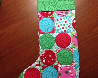 Quilted Christmas Stocking by ready set snow moda fabrics