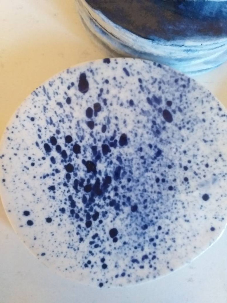 Porcelain Coasters blue image 6