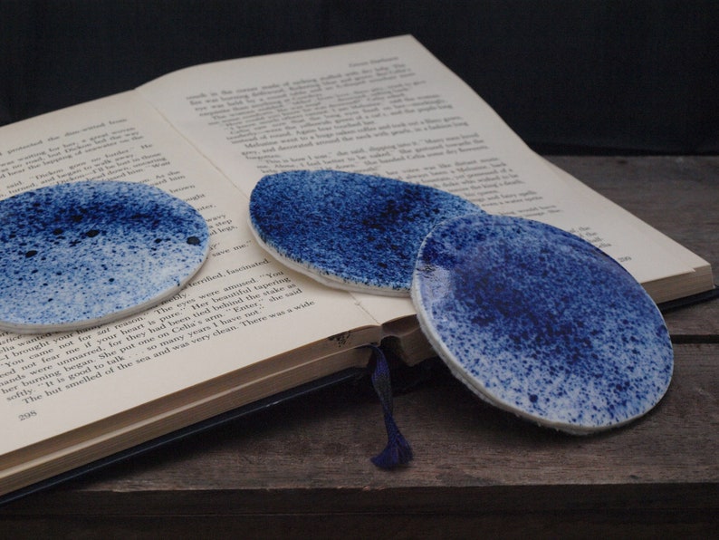 Porcelain Coasters blue image 1