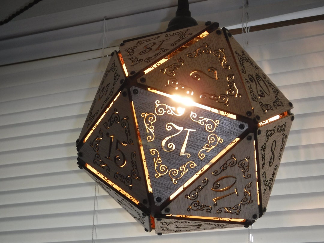 D20 D 12 Lamp RPG Lighting Swag Light Etsy