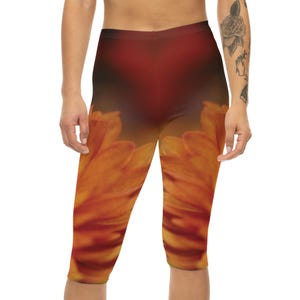 Firey Capri Leggings for Women | Yoga Wear, Fitness Apparel, Casual Fashion, Cosplay