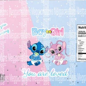Es Un Nino Baby Stitch O Angel Babyshower Es Una Nina Etsy