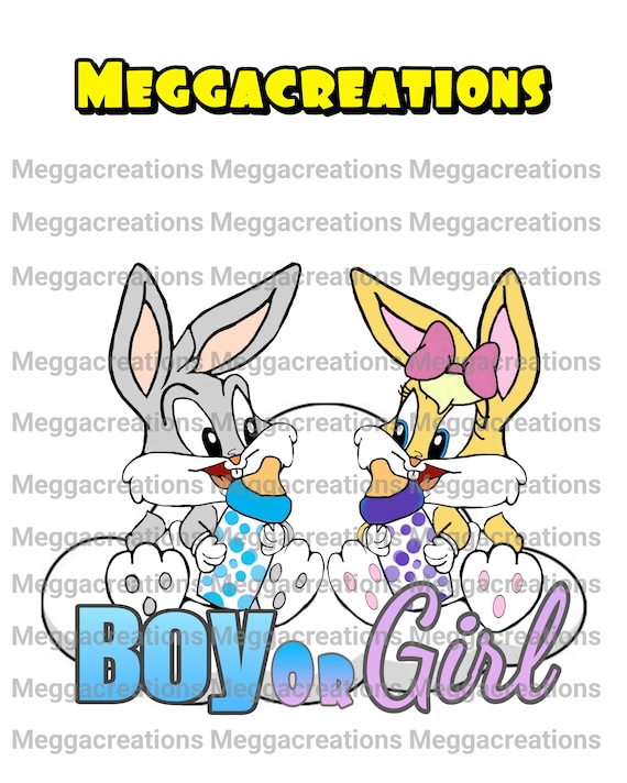 Baby Bugs Bunny and Lola Gender Reveal Cake Topper Etsy