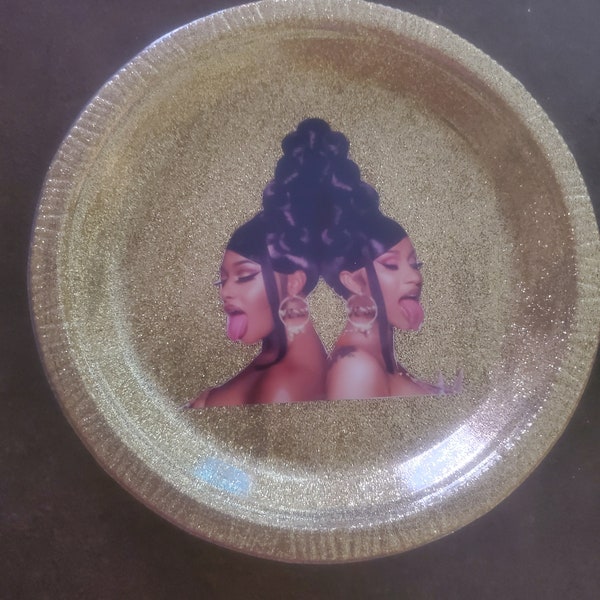 Cardi B and Megan Thee Stallion WAP party desert plate/ party decor / decoration  / W.A.P /