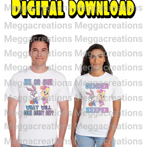 Bugs bunny and lola bunny digital download you get 2 downloads gender keeper and he or she what will bunny be??