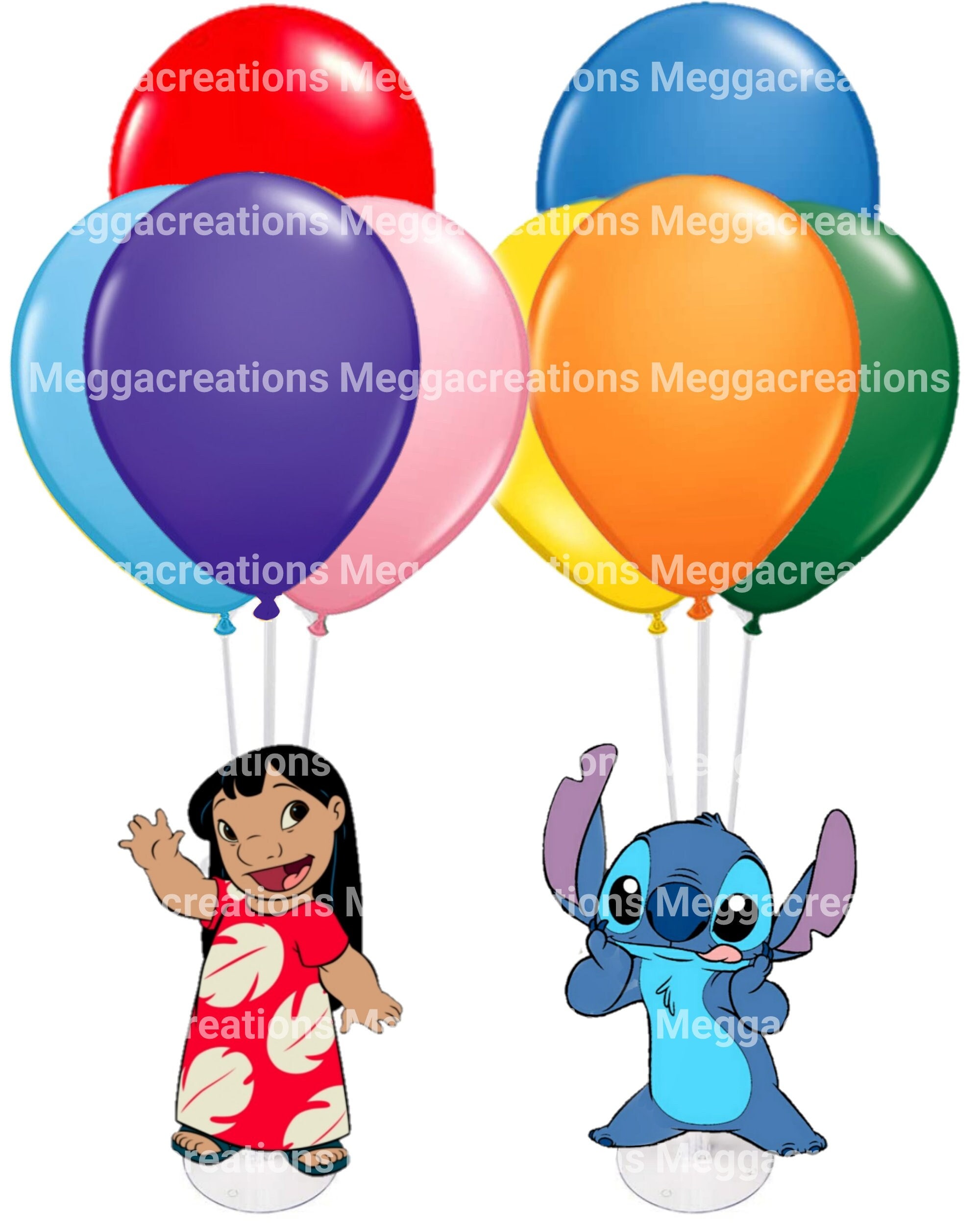 Lilo or Stitch Balloon Centerpieces With Balloons 