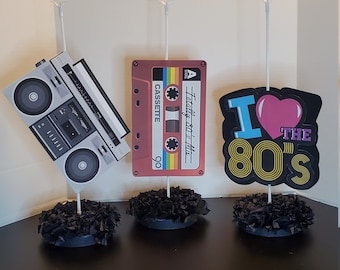 I love the 80s Theme| 80s Birthday Centerpiece | 80s Party Decoration | 80s Birthday | I love 80s Centerpiece | 80s Favors Decor/
