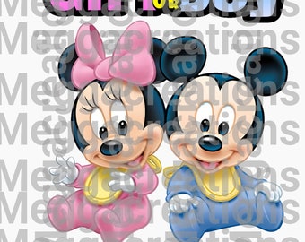 Baby Mickey und Minnie Geschlecht schwelgen digitaler Download