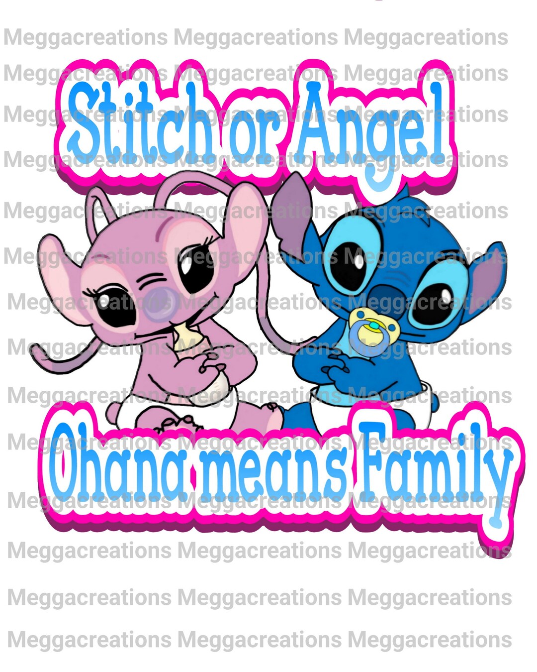 Ohana Means Family Angel or Stitch - Etsy