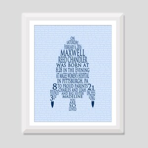 Bicycle Birth Announcement Wall Art Bike Baby Birth Stats Etsy