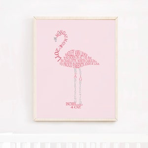 Flamingo Nursery Decor, Baby Birth Stats Wall Art, Flamingo Nursery Art, Personalized Flamingo Baby Gift, Baby Girl Tropical Nursery Print image 1