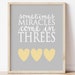 Triplet Nursery Art, Sometimes Miracles Come in Threes, Triplet Quote