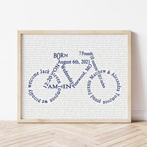 Bicycle Birth Announcement Wall Art, Bike Baby Birth Stats Print, Bicycle Nursery Art Decor, Baby Boy Bicycle Art, Bicycle Baby Gift