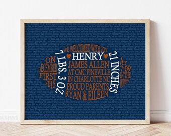 Football Birth Announcement Wall Art, Football Boy Baby Birth Stats Print, Football Baby Gift, Baby Boy Sports, Football Nursery Art