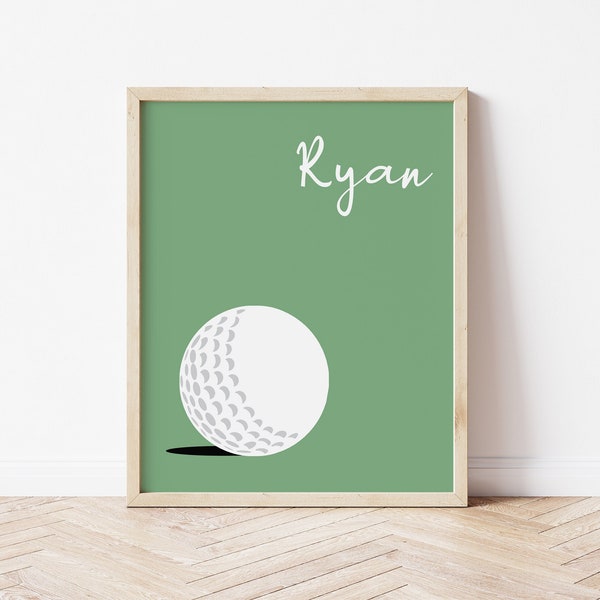 Personalized Golf Art Print, Boys Golf Wall Art, Golf Nursery Decor, Golf Room Decor, Boys Golf Room Printable, Custom Golf Baby Gift