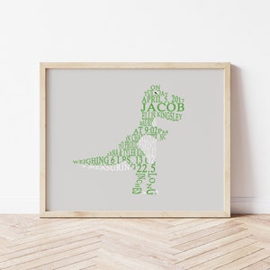 Dinosaur Nursery Decor, Baby Boy Birth Announcement Wall Art, Tyrannosaurus Rex Baby Birth Stats Print,  Dino Nursery Art, Gift for Baby Boy