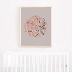 Basketball Nursery Decor, Printable Sports Nursery Art, Personalized Birth Announcement Wall Art, Basketball Gift for Baby Boy, Sports Print image 3