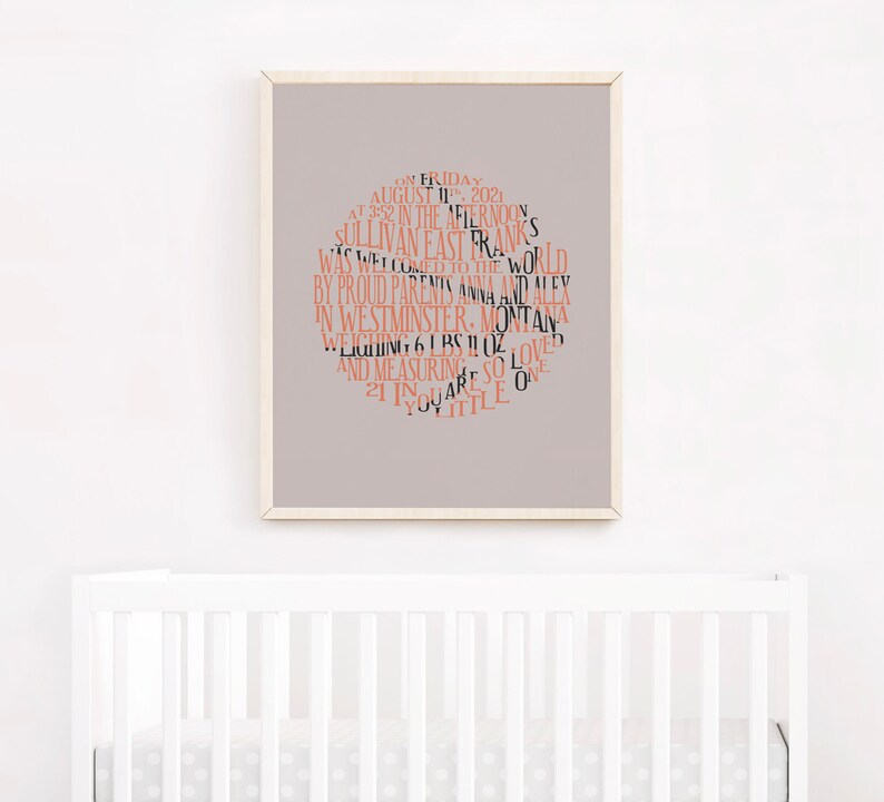 Basketball Nursery Decor, Printable Sports Nursery Art, Personalized Birth Announcement Wall Art, Basketball Gift for Baby Boy, Sports Print image 3