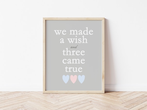 Triplet Nursery Art Print Triplet Baby Gift Triplet Quote - Etsy