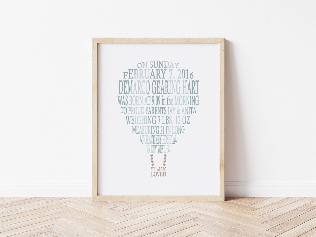 Hot Air Balloon Nursery Decor, Vintage Adventure Nursery, Baby Birth ...