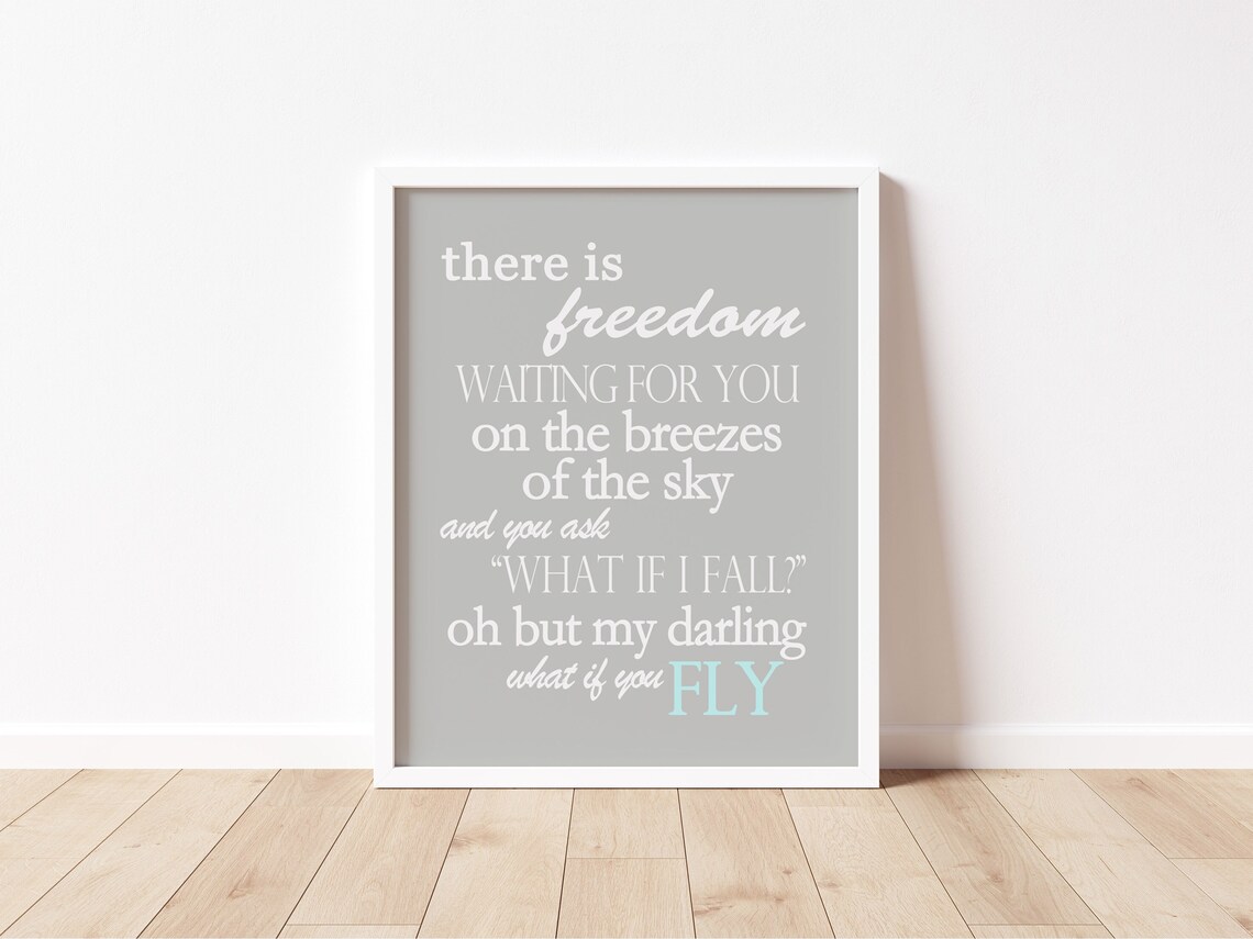 What If You Fly Inspirational Quote Wall Art Erin Hanson Etsy
