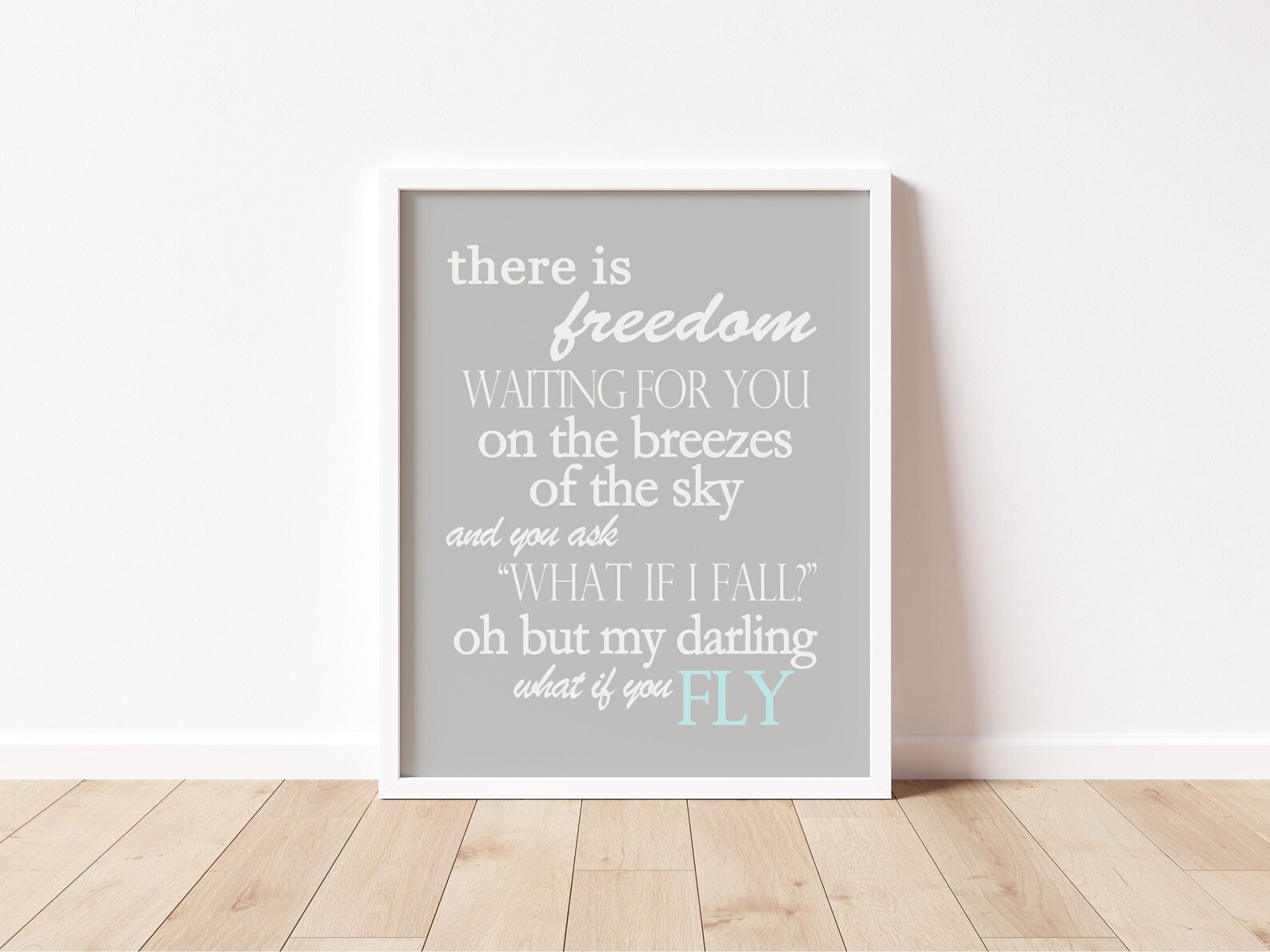 What If You Fly Inspirational Quote Wall Art, Erin Hanson Quote