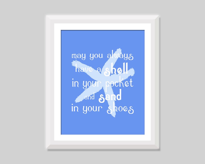 Beach Quote Wall Art May You Always Have a Shell Beach Etsy