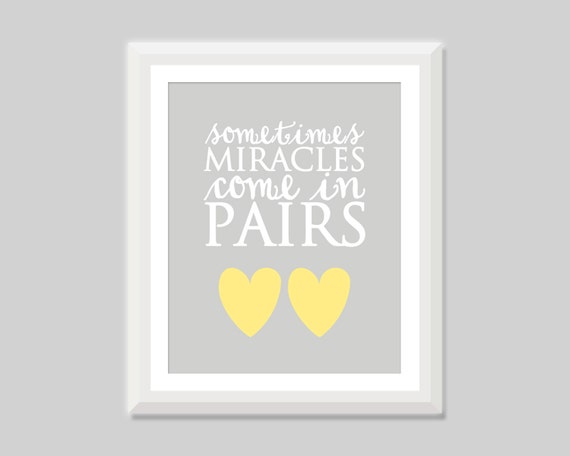 Parfois Les Miracles Viennent En Paires Jumeaux Citation Twin Etsy