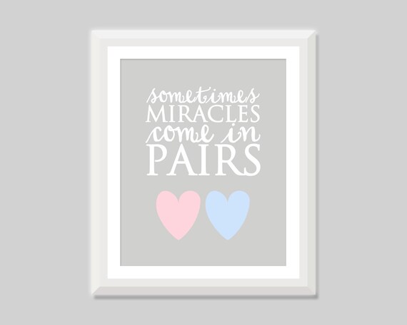 Parfois Les Miracles Viennent En Paires Jumeaux Citation Twin Etsy France