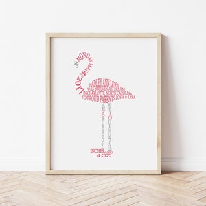 Flamingo Nursery Decor, Baby Birth Stats Wall Art, Flamingo Nursery Art, Personalized Flamingo Baby Gift, Baby Girl Tropical Nursery Print image 2